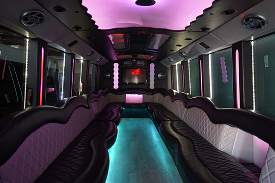 Interior of our St Louis Party Bus Rentals