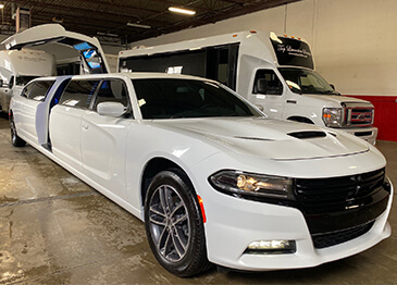 white stretch limousine