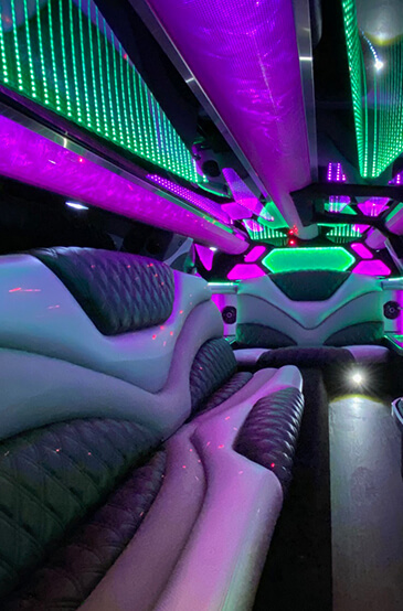 limo interior with leather seating